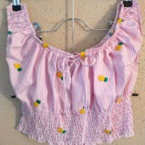 HALTER, PINEAPPLES,SLEEVELESS,SCOOP NECK